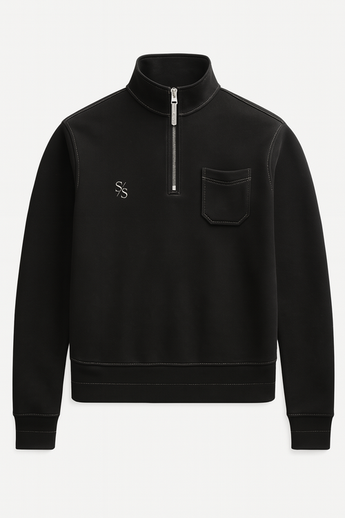 Stratum Shift 1/4 Zip Black and White